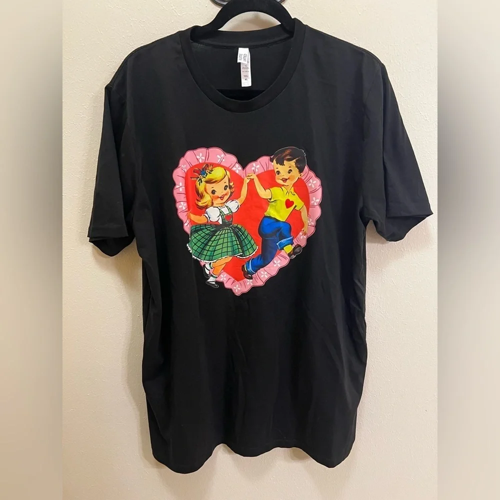 Vintage-Inspired Black Graphic Tee